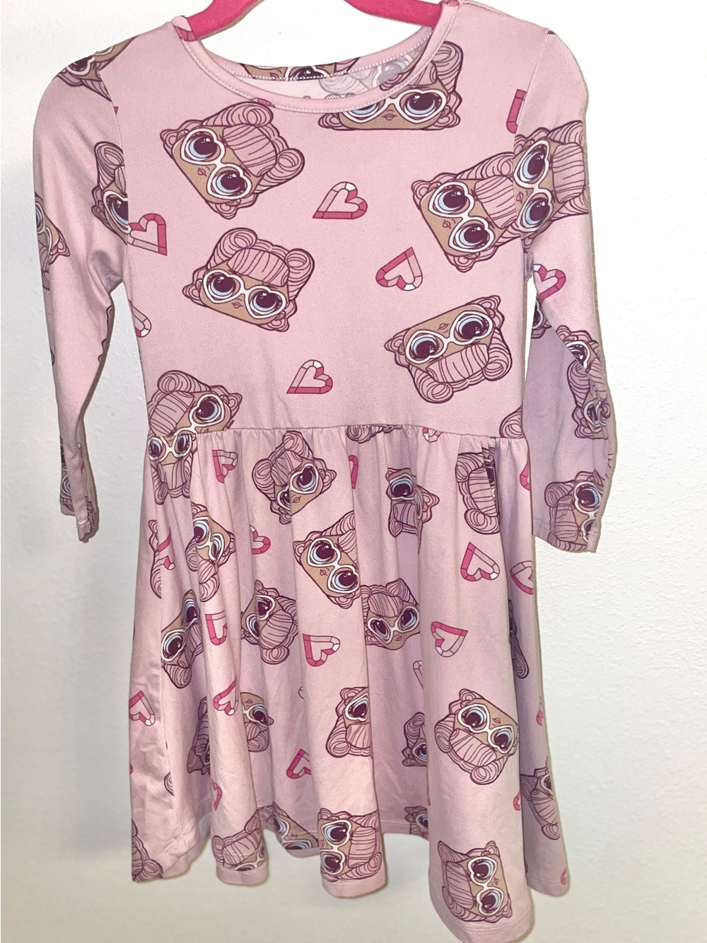 Girls' Pink LOL Surprise Doll Long-Sleeve Dress Size 5